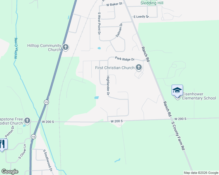 map of restaurants, bars, coffee shops, grocery stores, and more near 2242 Highlander Drive in Warsaw