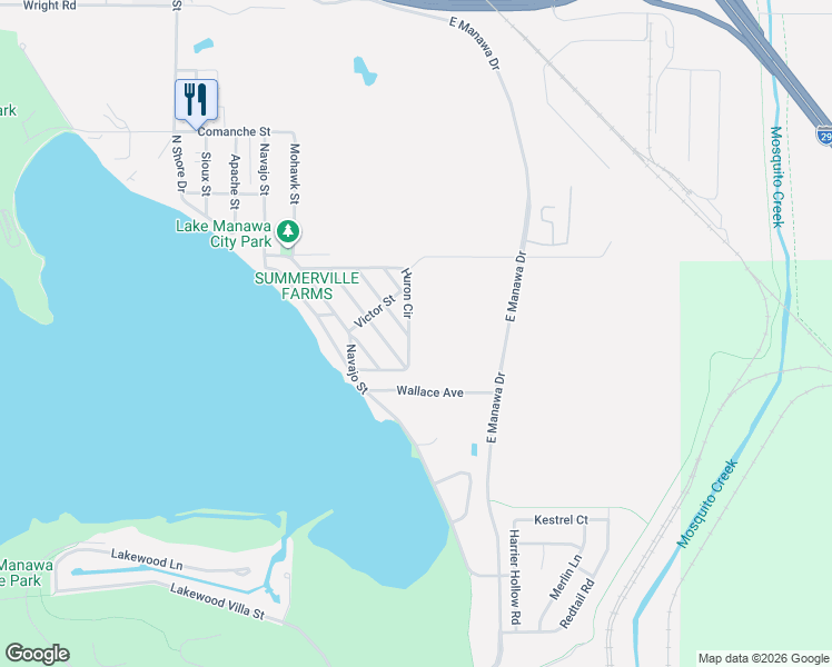 map of restaurants, bars, coffee shops, grocery stores, and more near 110 Huron Circle in Council Bluffs