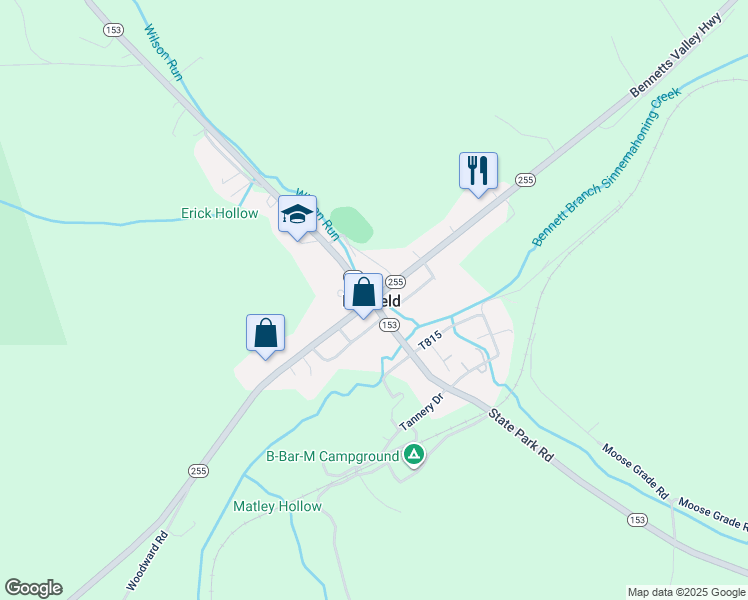 map of restaurants, bars, coffee shops, grocery stores, and more near in Penfield