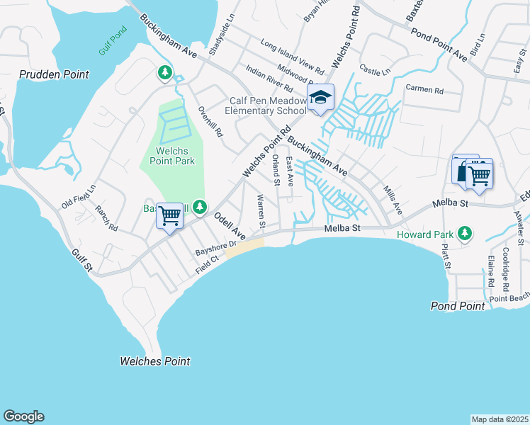 map of restaurants, bars, coffee shops, grocery stores, and more near 27 Warren Street in Milford