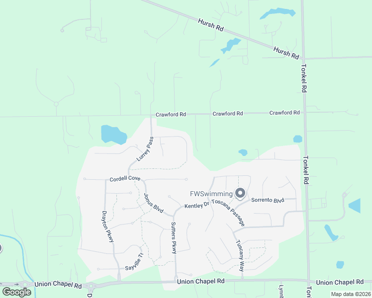 map of restaurants, bars, coffee shops, grocery stores, and more near 4714 Crawford Road in Fort Wayne