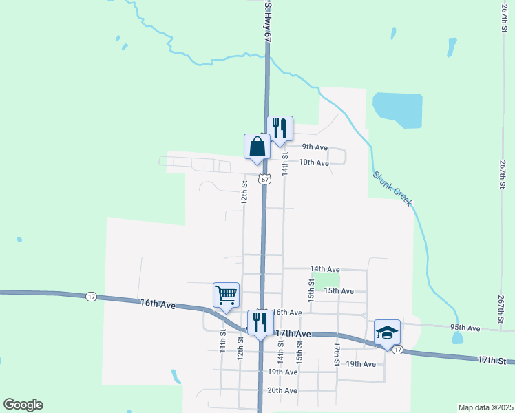 map of restaurants, bars, coffee shops, grocery stores, and more near 1156 U.S. 67 in Viola