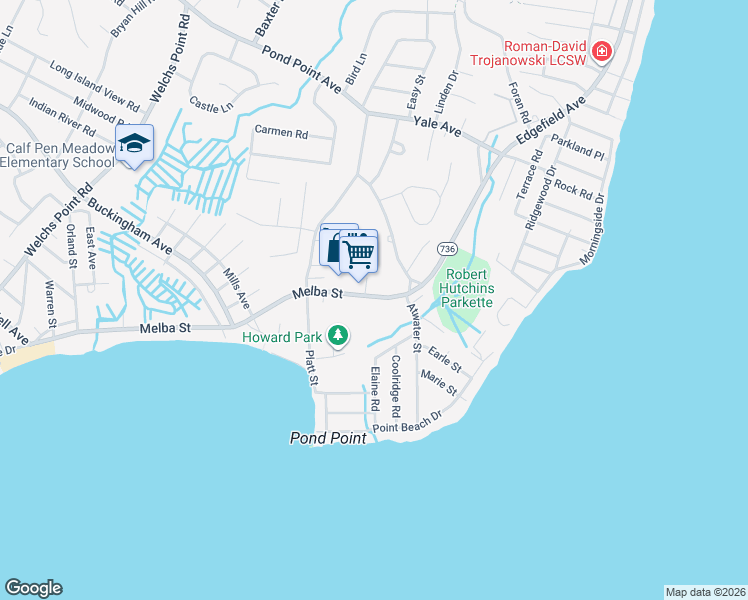 map of restaurants, bars, coffee shops, grocery stores, and more near 292 Melba Street in Milford