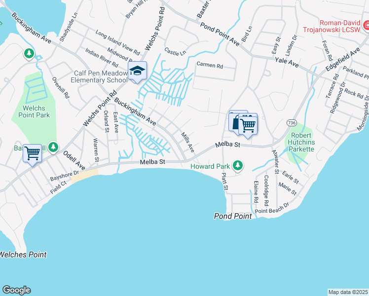map of restaurants, bars, coffee shops, grocery stores, and more near 6 Vine Street in Milford