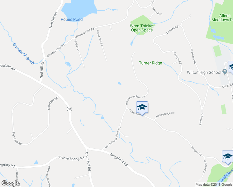 map of restaurants, bars, coffee shops, grocery stores, and more near 82 Middlebrook Farm Road in Wilton