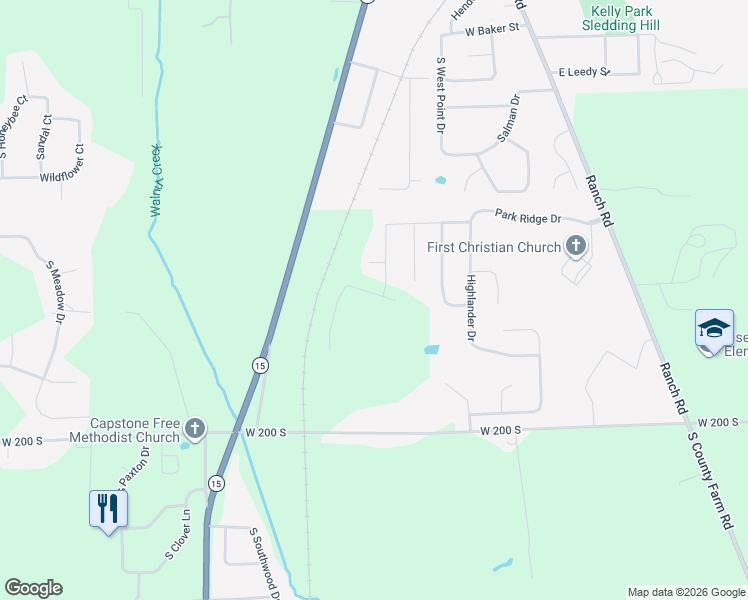 map of restaurants, bars, coffee shops, grocery stores, and more near 2165 Lindenwood Avenue in Warsaw