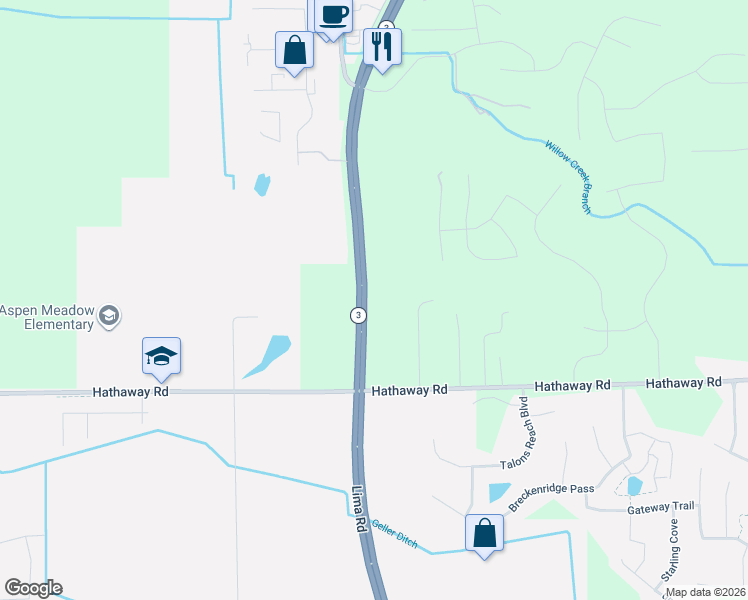 map of restaurants, bars, coffee shops, grocery stores, and more near 13726 Lima Rd in Fort Wayne