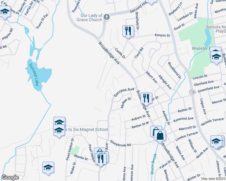 map of restaurants, bars, coffee shops, grocery stores, and more near 246 Red Bird Drive in Stratford