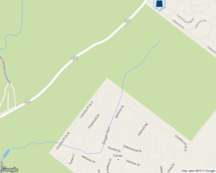 map of restaurants, bars, coffee shops, grocery stores, and more near 8754 Country Place Drive East in Monroe County