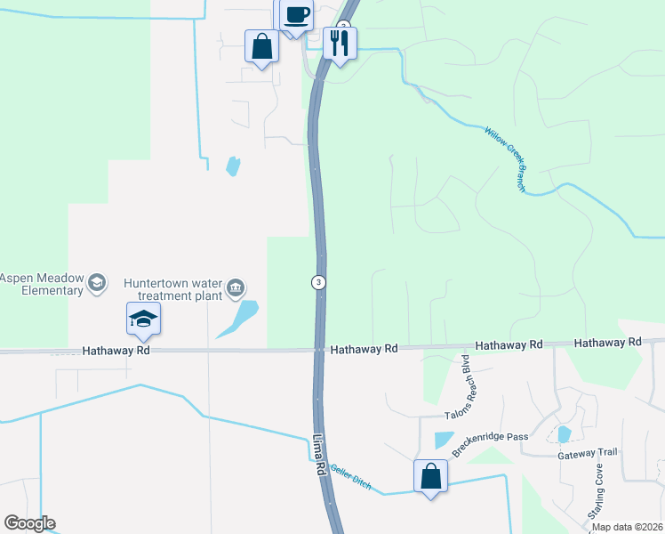 map of restaurants, bars, coffee shops, grocery stores, and more near 13726 Lima Rd in Fort Wayne