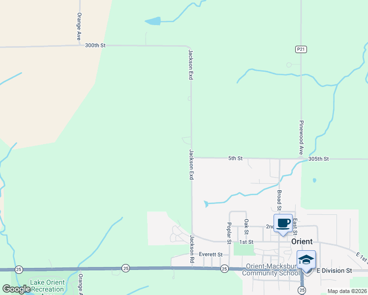 map of restaurants, bars, coffee shops, grocery stores, and more near 3051 Jackson Street Extension in Orient