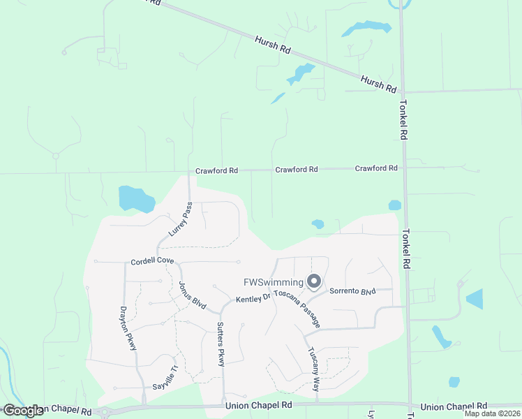 map of restaurants, bars, coffee shops, grocery stores, and more near 4714 Crawford Road in Fort Wayne