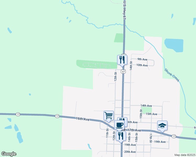 map of restaurants, bars, coffee shops, grocery stores, and more near 1101 Norlawn Drive in Viola