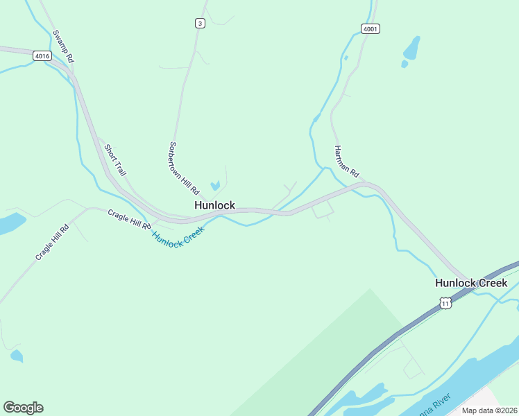 map of restaurants, bars, coffee shops, grocery stores, and more near 689 Main Road in Hunlock Creek