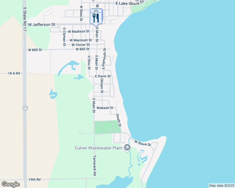 map of restaurants, bars, coffee shops, grocery stores, and more near 735-799 Peru Court in Culver