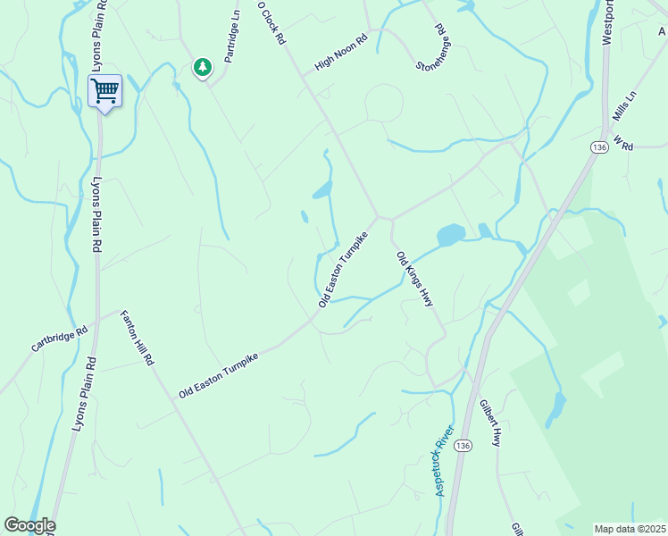 map of restaurants, bars, coffee shops, grocery stores, and more near 2 Woodland Way in Weston