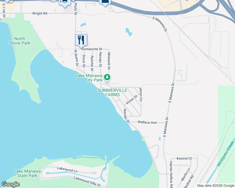 map of restaurants, bars, coffee shops, grocery stores, and more near 33 Pickard Lane in Council Bluffs
