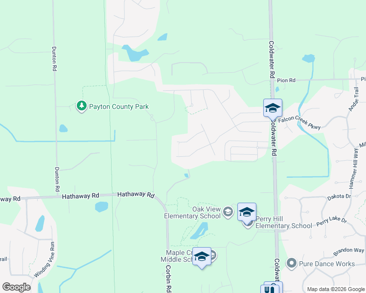 map of restaurants, bars, coffee shops, grocery stores, and more near Edenbridge Boulevard in Fort Wayne