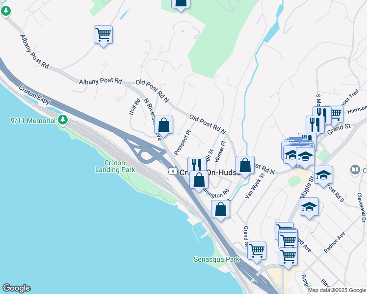map of restaurants, bars, coffee shops, grocery stores, and more near 6 Hillside Avenue in Croton-on-Hudson