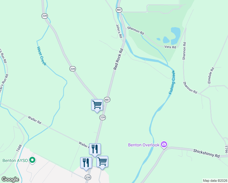 map of restaurants, bars, coffee shops, grocery stores, and more near 4484 Red Rock Road in Benton