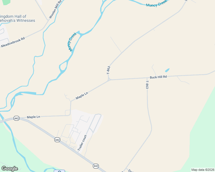 map of restaurants, bars, coffee shops, grocery stores, and more near 1963 T-863 in Muncy