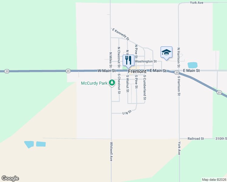 map of restaurants, bars, coffee shops, grocery stores, and more near 200-304 South Miles Street in Fremont