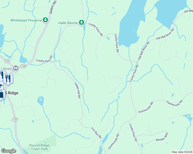 map of restaurants, bars, coffee shops, grocery stores, and more near 28 Winterbottom Lane in Pound Ridge