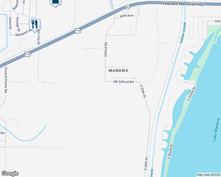 map of restaurants, bars, coffee shops, grocery stores, and more near 4807 Gifford Road in Council Bluffs