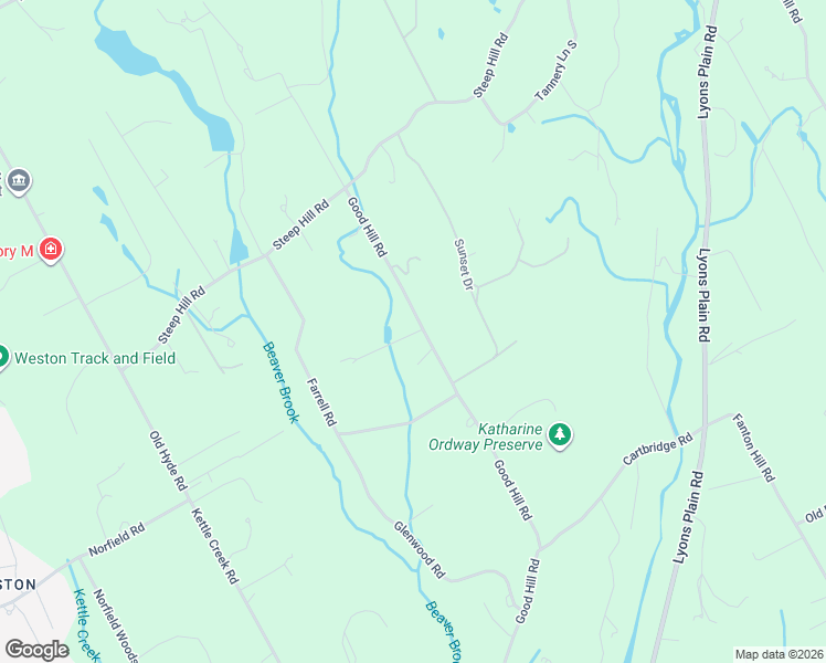 map of restaurants, bars, coffee shops, grocery stores, and more near 209 Good Hill Road in Weston