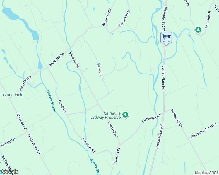 map of restaurants, bars, coffee shops, grocery stores, and more near 50 Sunset Drive in Weston