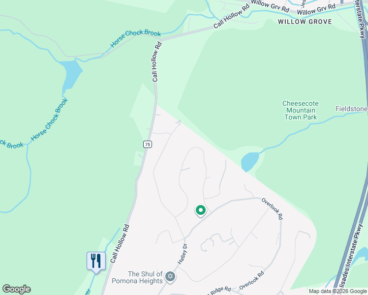 map of restaurants, bars, coffee shops, grocery stores, and more near 19 North Ridge Road in Pomona
