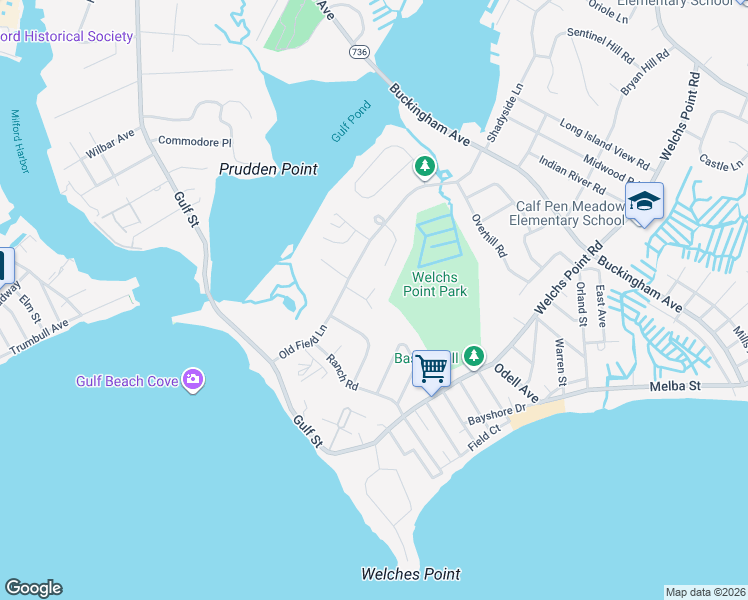 map of restaurants, bars, coffee shops, grocery stores, and more near 15 Myers Lane in Milford