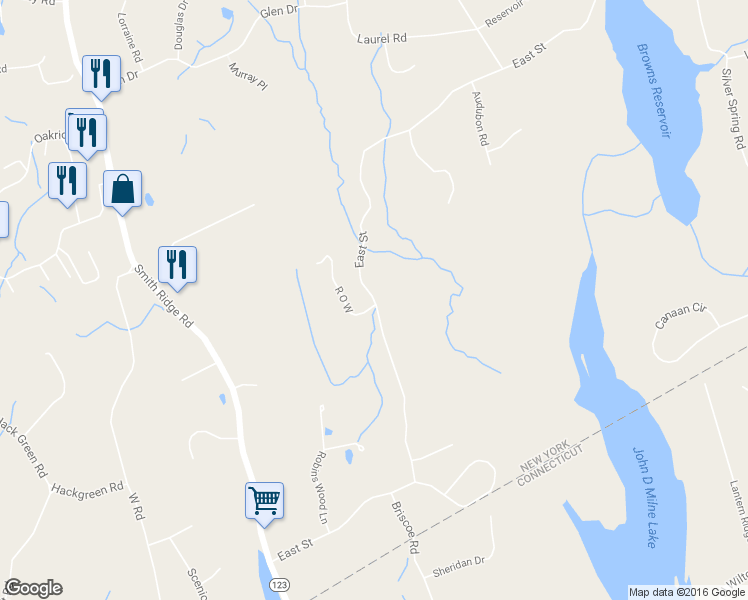 map of restaurants, bars, coffee shops, grocery stores, and more near East Street in South Salem