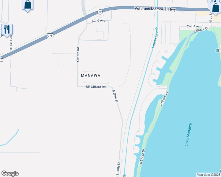 map of restaurants, bars, coffee shops, grocery stores, and more near 4819 Gifford Road in Council Bluffs