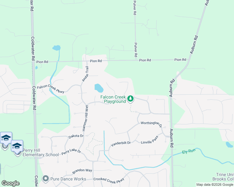 map of restaurants, bars, coffee shops, grocery stores, and more near 13808 Piedmont Cove in Fort Wayne