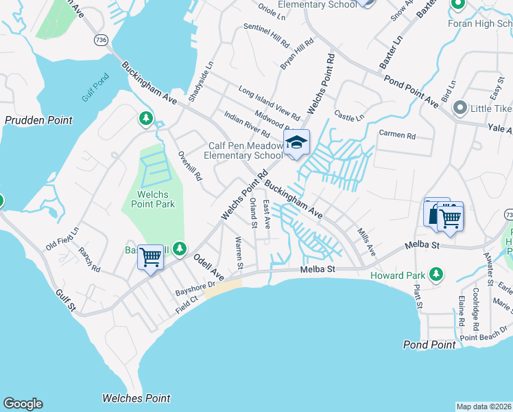 map of restaurants, bars, coffee shops, grocery stores, and more near 85 Orland Street in Milford
