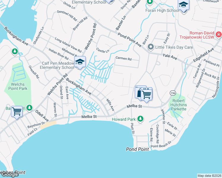 map of restaurants, bars, coffee shops, grocery stores, and more near 48 Olive St in Milford