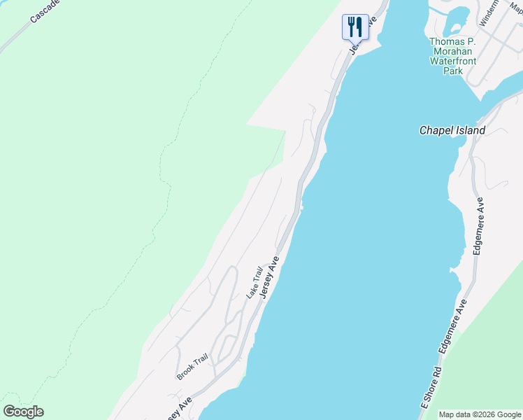 map of restaurants, bars, coffee shops, grocery stores, and more near 45 Indian Trail in Greenwood Lake
