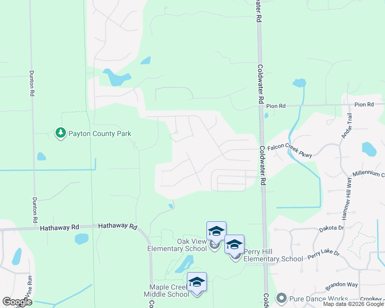 map of restaurants, bars, coffee shops, grocery stores, and more near Aloes Passage in Fort Wayne