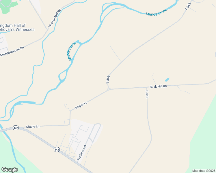 map of restaurants, bars, coffee shops, grocery stores, and more near 1963 T-863 in Muncy