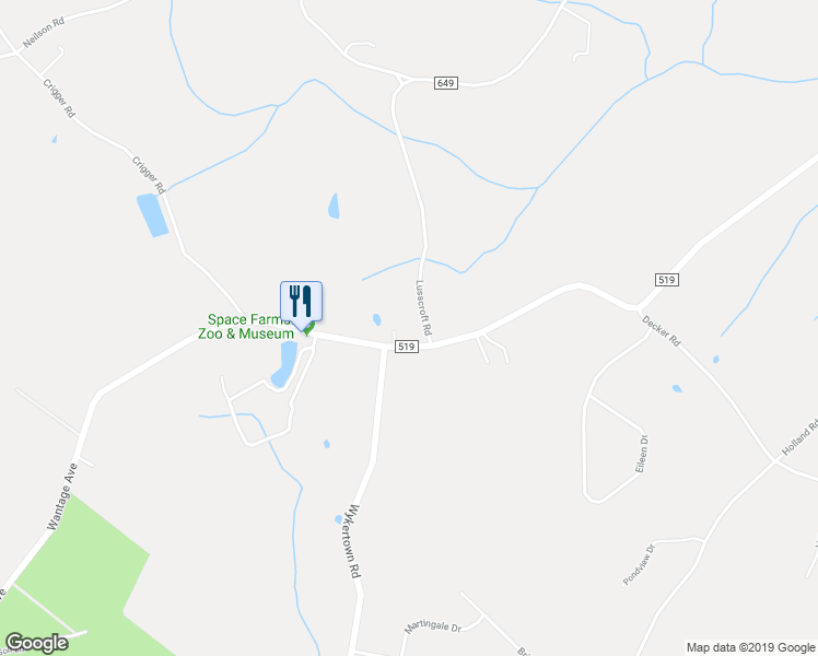 map of restaurants, bars, coffee shops, grocery stores, and more near 241 County Road 519 in Wantage