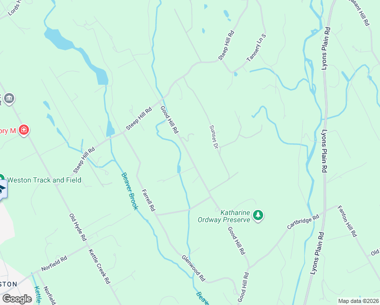 map of restaurants, bars, coffee shops, grocery stores, and more near 209 Good Hill Road in Weston