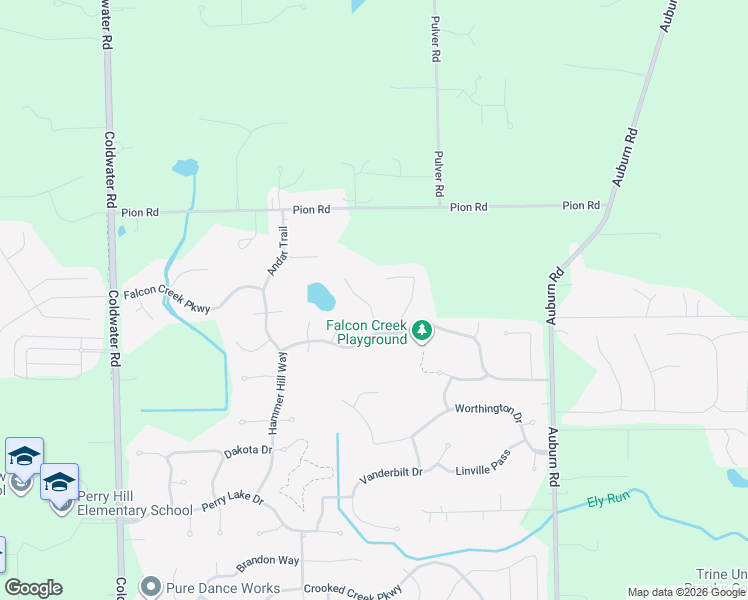 map of restaurants, bars, coffee shops, grocery stores, and more near 13808 Piedmont Cove in Fort Wayne