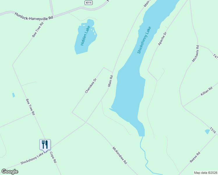 map of restaurants, bars, coffee shops, grocery stores, and more near 98 State Route 4006 in Shickshinny