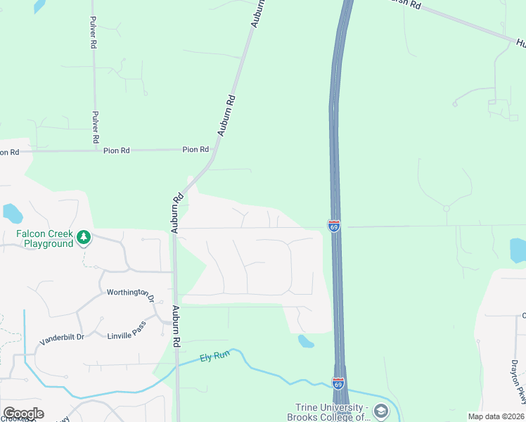 map of restaurants, bars, coffee shops, grocery stores, and more near 2717 Crawford Road in Fort Wayne