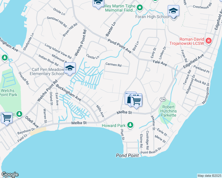 map of restaurants, bars, coffee shops, grocery stores, and more near 35 Carriage Lane in Milford