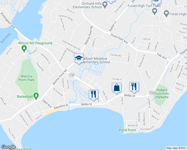 map of restaurants, bars, coffee shops, grocery stores, and more near 62 Chester Street in Milford