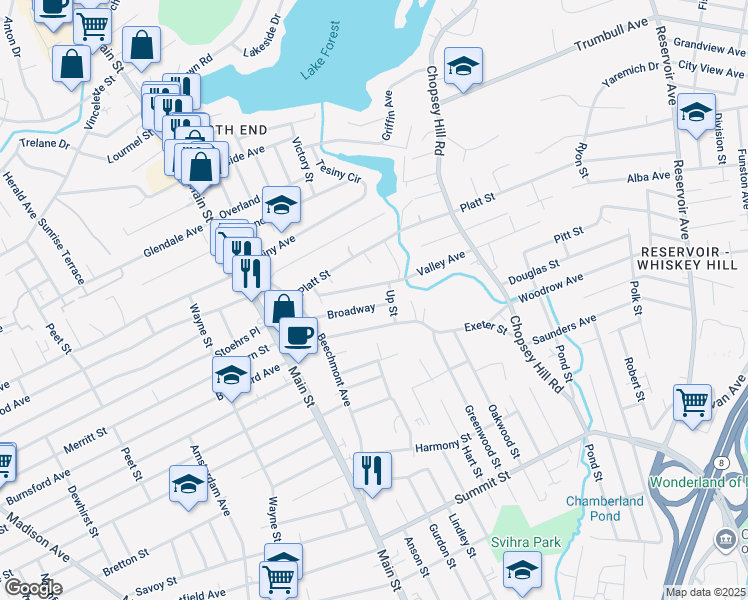 map of restaurants, bars, coffee shops, grocery stores, and more near in Fairfield County