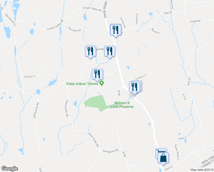 map of restaurants, bars, coffee shops, grocery stores, and more near 306 Boulder Ridge Road in South Salem