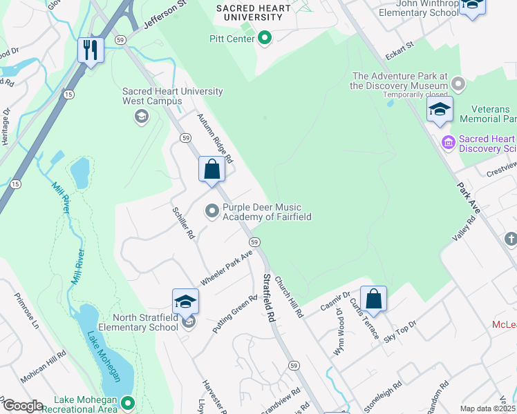 map of restaurants, bars, coffee shops, grocery stores, and more near 2428 Easton Turnpike in Fairfield